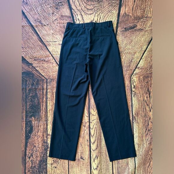 Zara Basic Collection Pants Womens Navy Blue Flat Front Cuffed Hem Trousers - Picture 6 of 15